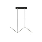 LumiLine Pro: 45cm Modern Black LED Pendant
