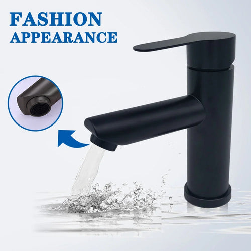 AquaFlow Dual: Deck Mounted Bathroom Sink Faucet with Hot and Cold Water Control