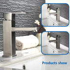 AquaFlow Dual: Deck Mounted Bathroom Sink Faucet with Hot and Cold Water Control