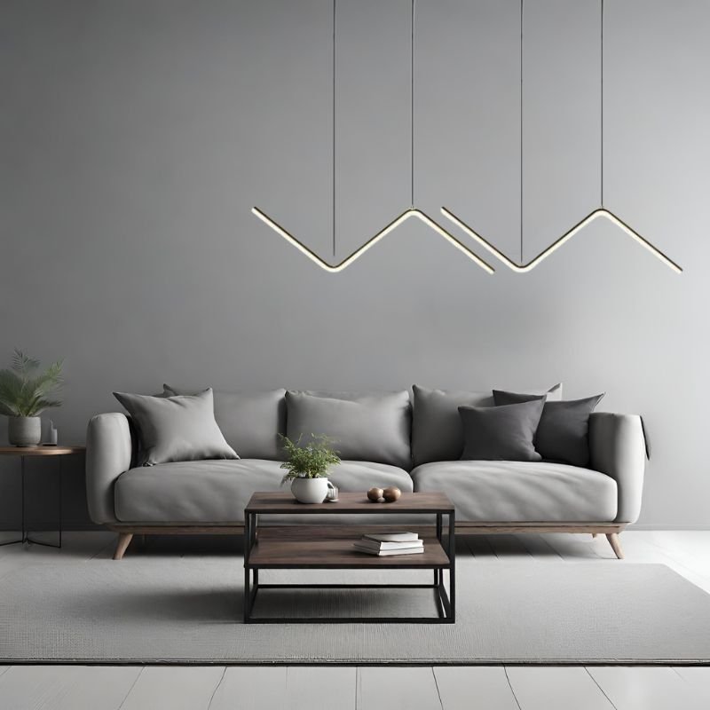 LumiLine Pro: 90cm Modern Black LED Pendant
