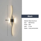 LumiSlate: Minimalist Black LED Wall Lamp
