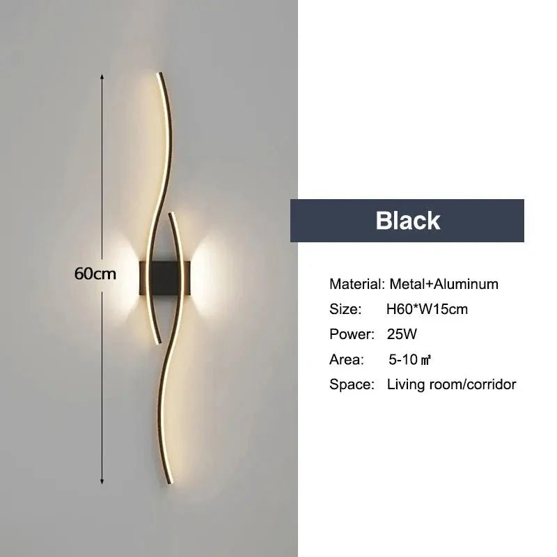 LumiSlate: Minimalist Black LED Wall Lamp