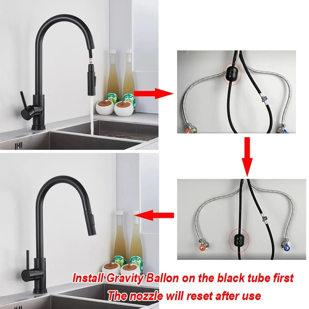 Midnight DualStream Single-Handle Pull-Out Kitchen Faucet with Hot/Cold Water Control