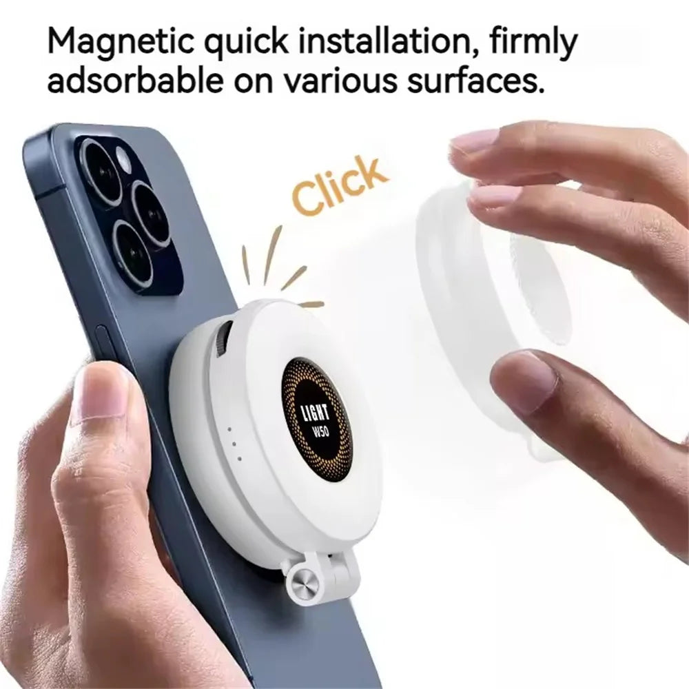 GlowFold – 2-in-1 Magnetic Ring Light & Phone Stand