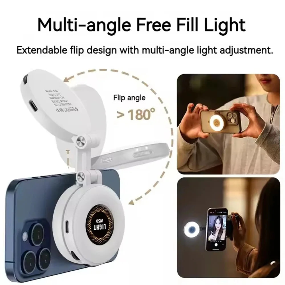 GlowFold – 2-in-1 Magnetic Ring Light & Phone Stand