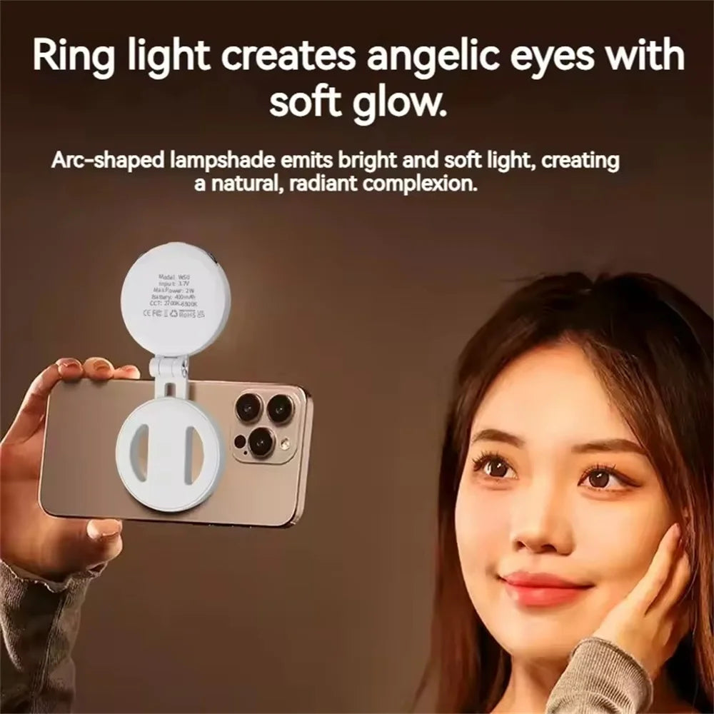 GlowFold – 2-in-1 Magnetic Ring Light & Phone Stand