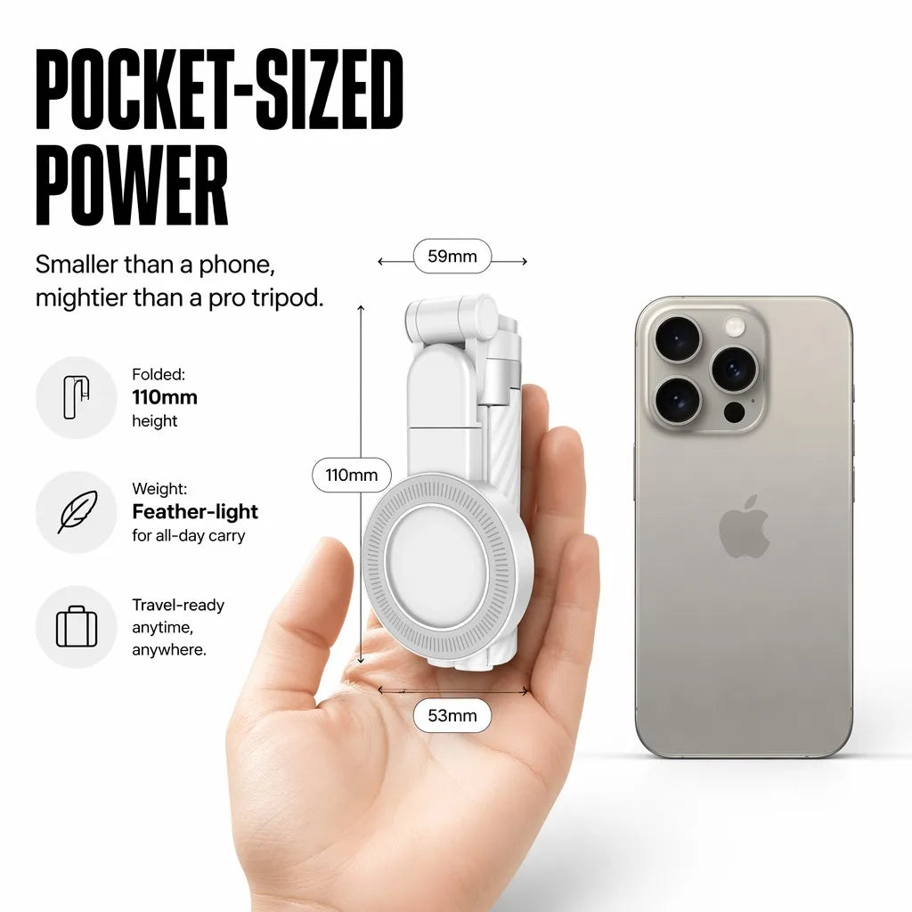 PocketSnap – Magnetic Selfie Stick & Tripod