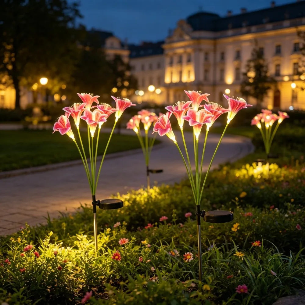 LilyGlow™ – Lampioni solari da giardino a luce bianca calda