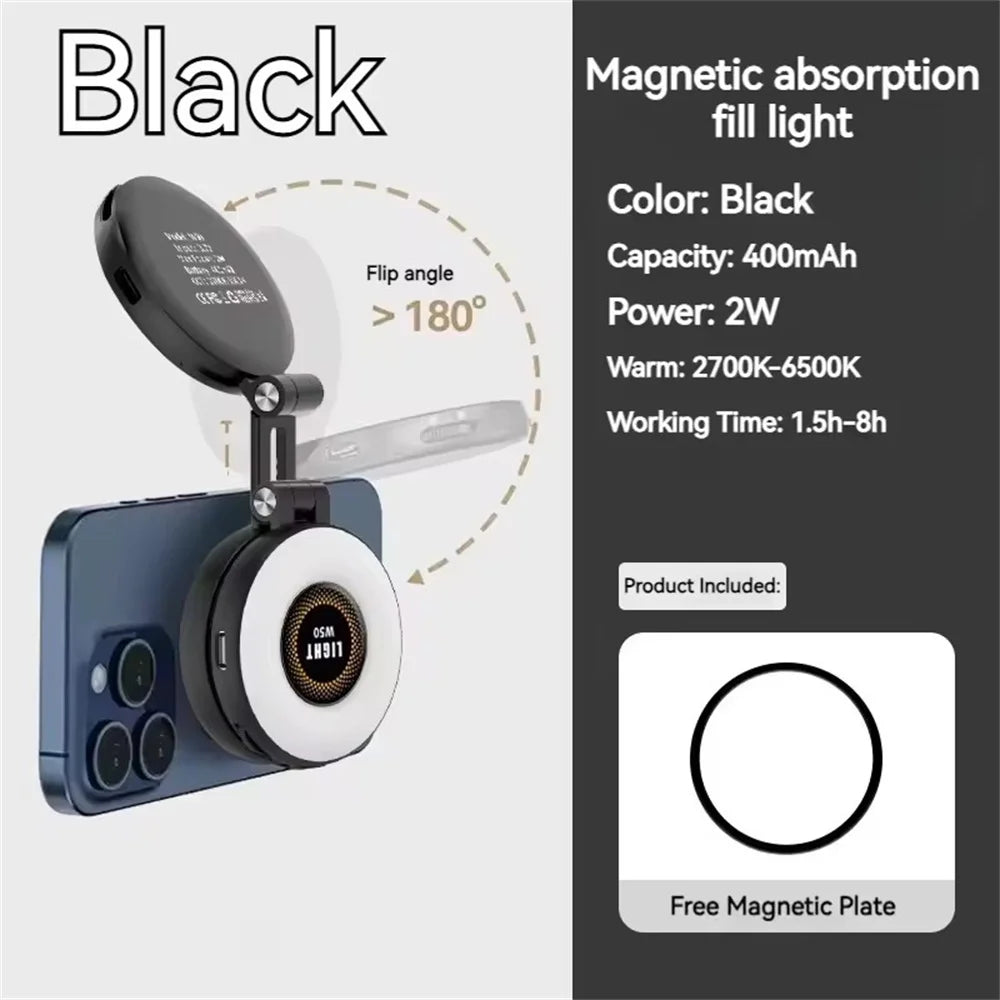 GlowFold – 2-in-1 Magnetic Ring Light & Phone Stand