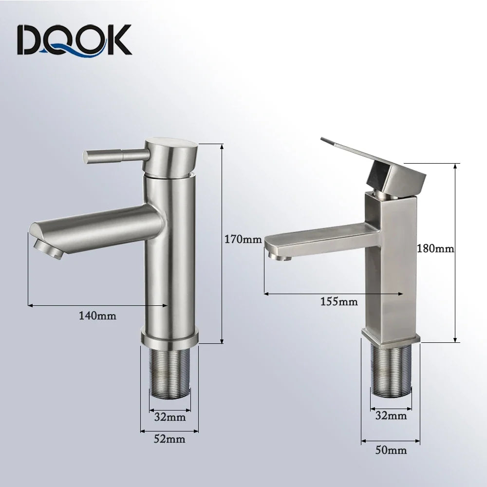 AquaFlow Dual: Deck Mounted Bathroom Sink Faucet with Hot and Cold Water Control
