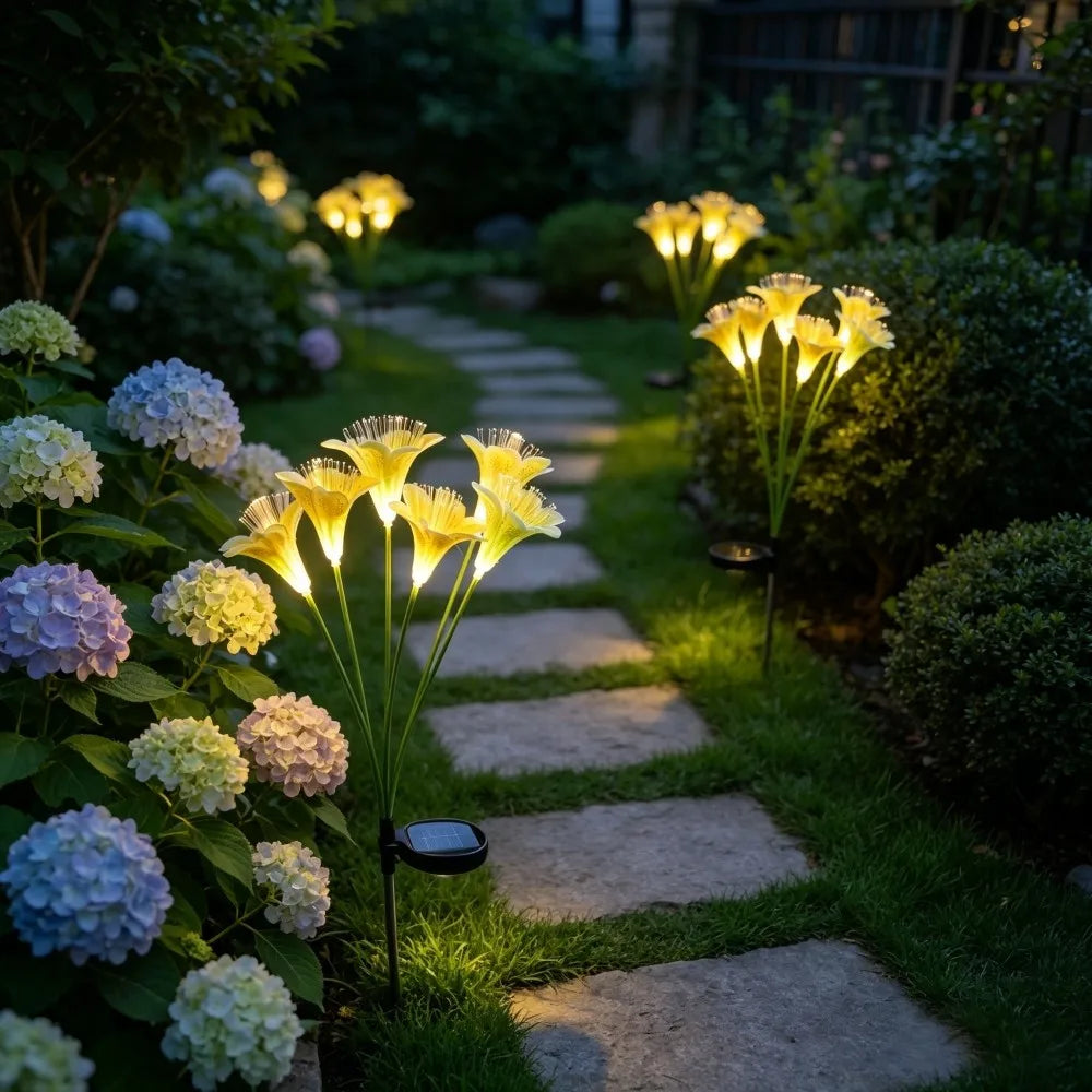 LilyGlow™ – Solar Warm White Garden Stake Lights