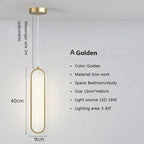 LumiOval Gold: Minimalist LED Ceiling Light