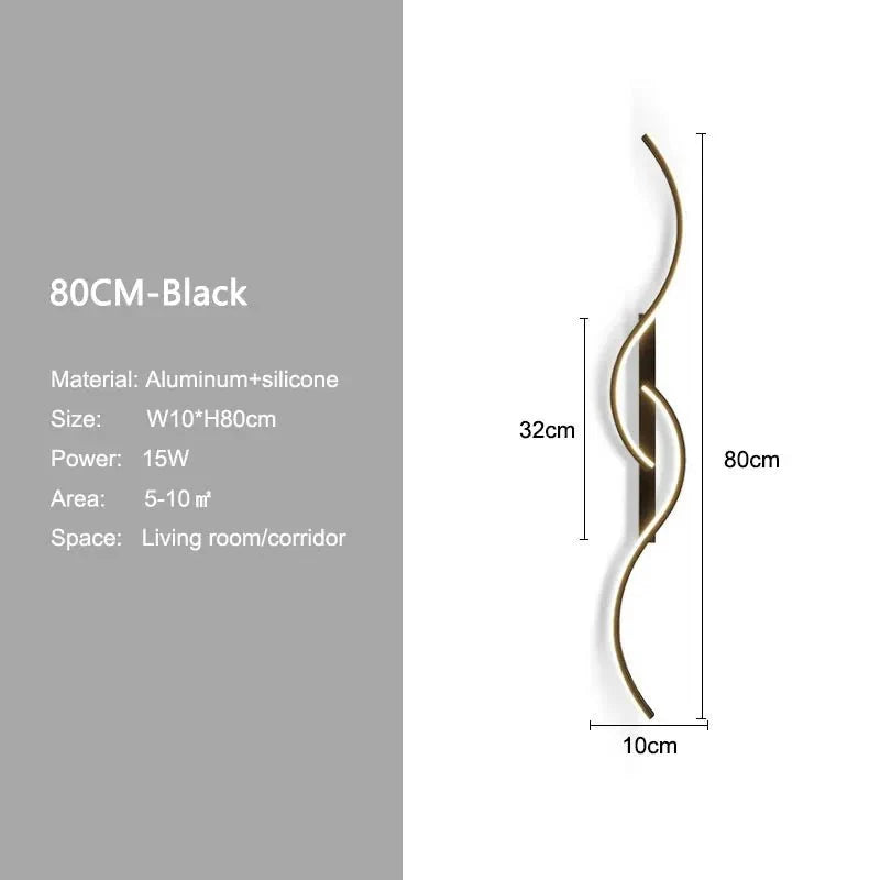 LumiSlate: Minimalist Black LED Wall Lamp