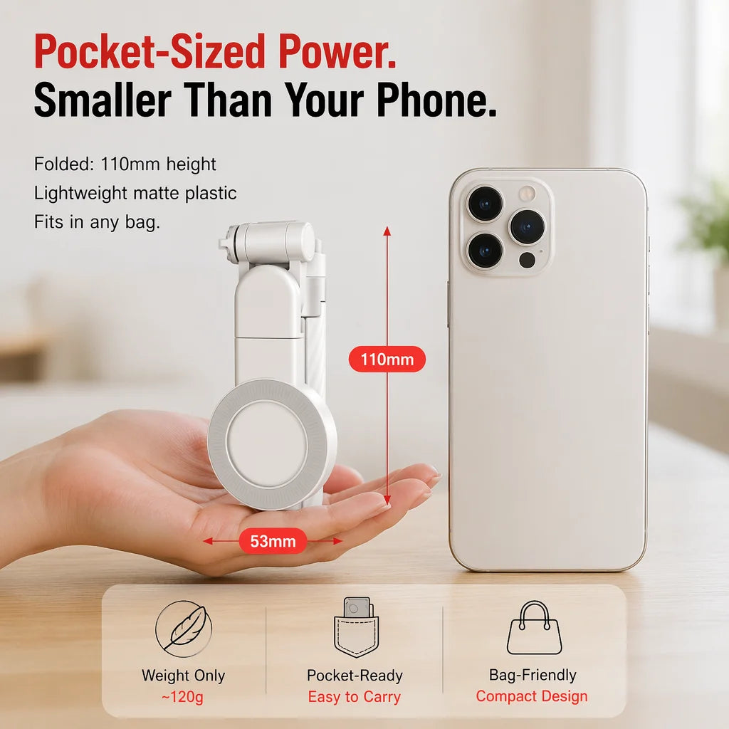 PocketSnap – Magnetic Selfie Stick & Tripod