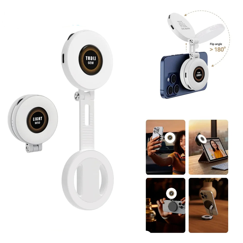 GlowFold – 2-in-1 Magnetic Ring Light & Phone Stand