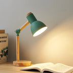 NordicGlow: Creative Wooden LED Table Lamp with Adjustable Head