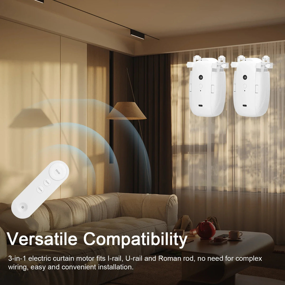 TriFlex Glide: 3-in-1 Smart Curtain Automation