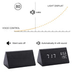 EchoWood Elite: LED Digital Wooden Alarm Clock