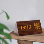 EchoWood Elite: LED Digital Wooden Alarm Clock