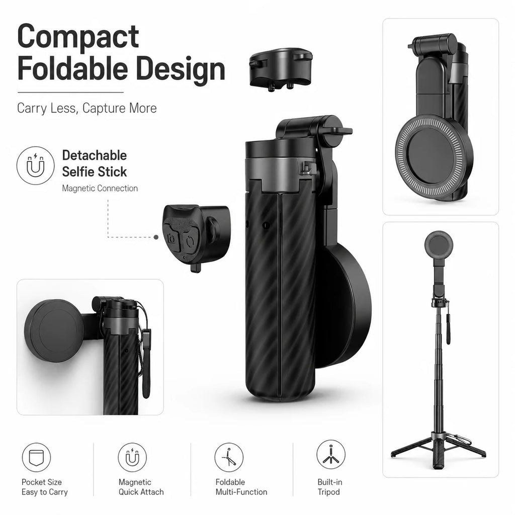PocketSnap – Magnetic Selfie Stick & Tripod