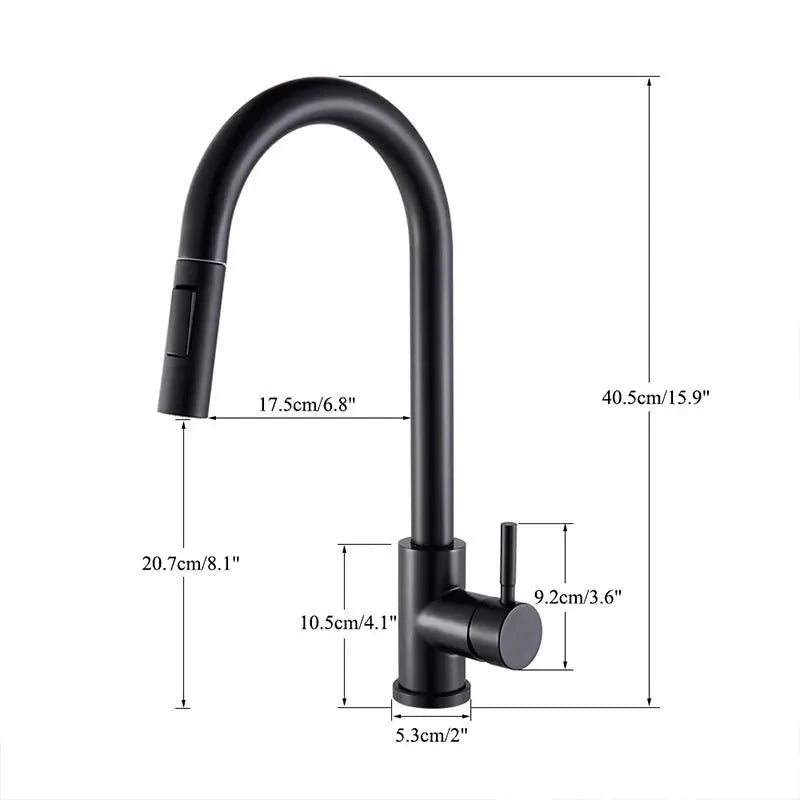 Midnight DualStream Single-Handle Pull-Out Kitchen Faucet with Hot/Cold Water Control