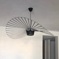 NordicArtistry: Designer Straw Hat LED Chandelier - Retro Elegance for High-End Bedroom and Dining Room Decor