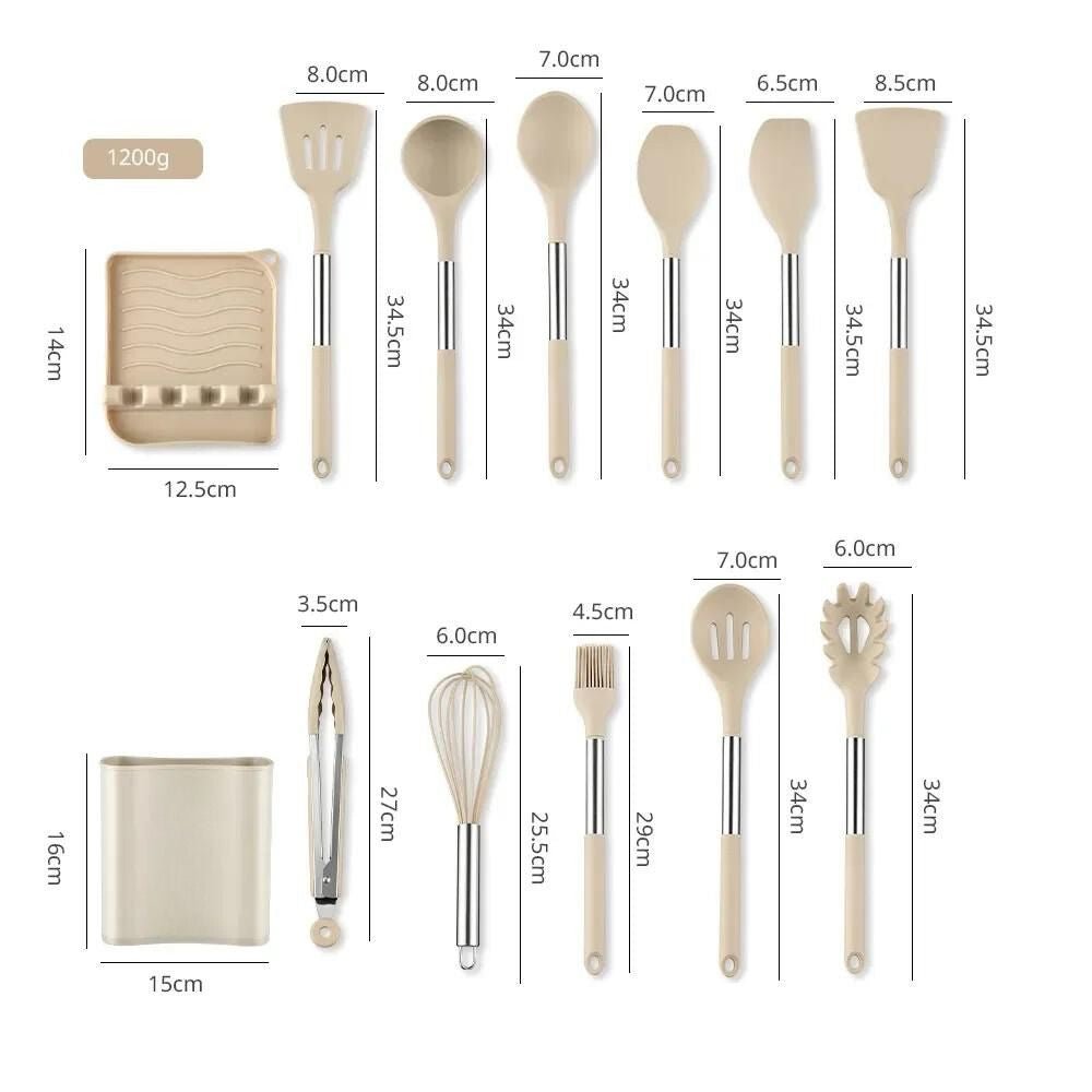 CulinaFlex 13: Premium Silicone Utensil Set